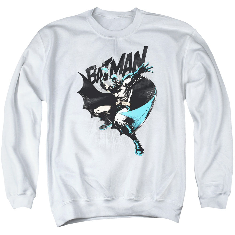 Batman Comics Batarang Throw Men's Crewneck 50 50 Poly Long-Sleeve T-Shirt