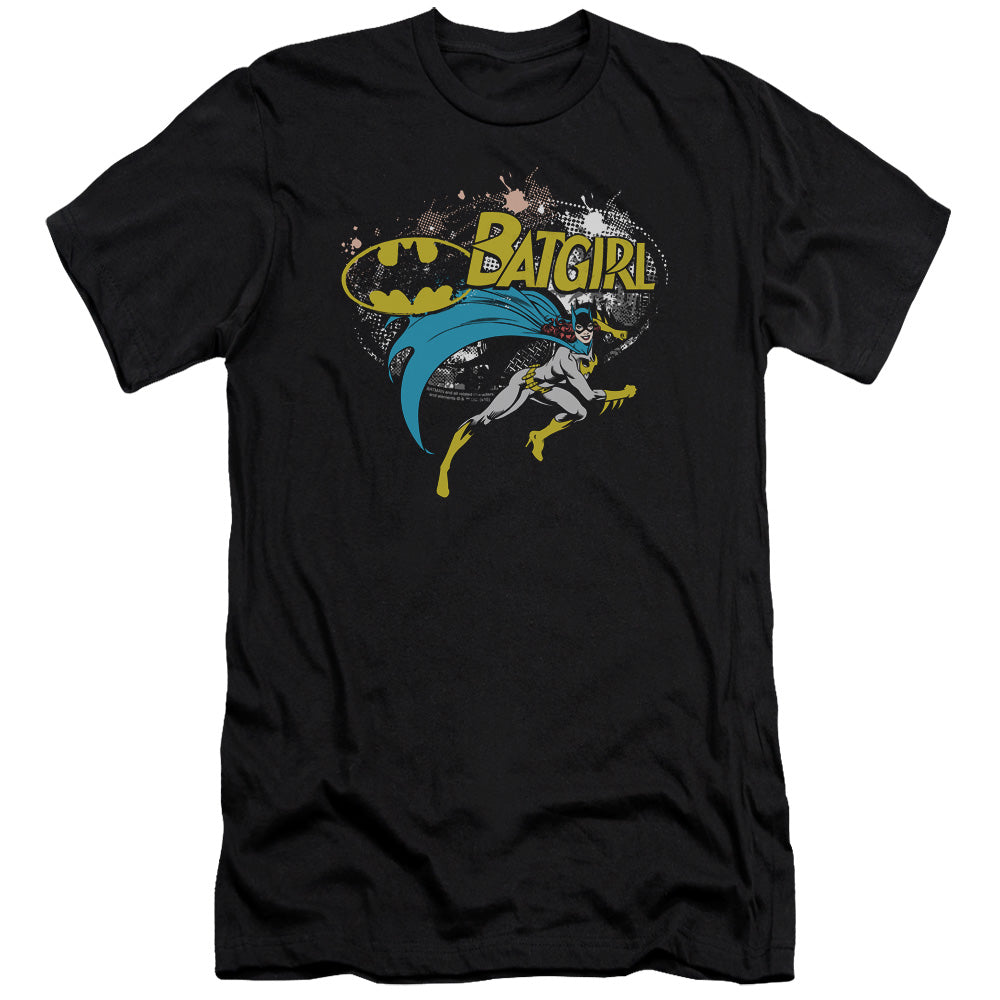 Batman Comics Batgirl Halftone Men's Ultra-Soft 30/1 Cotton Slim Short-Sleeve T-Shirt