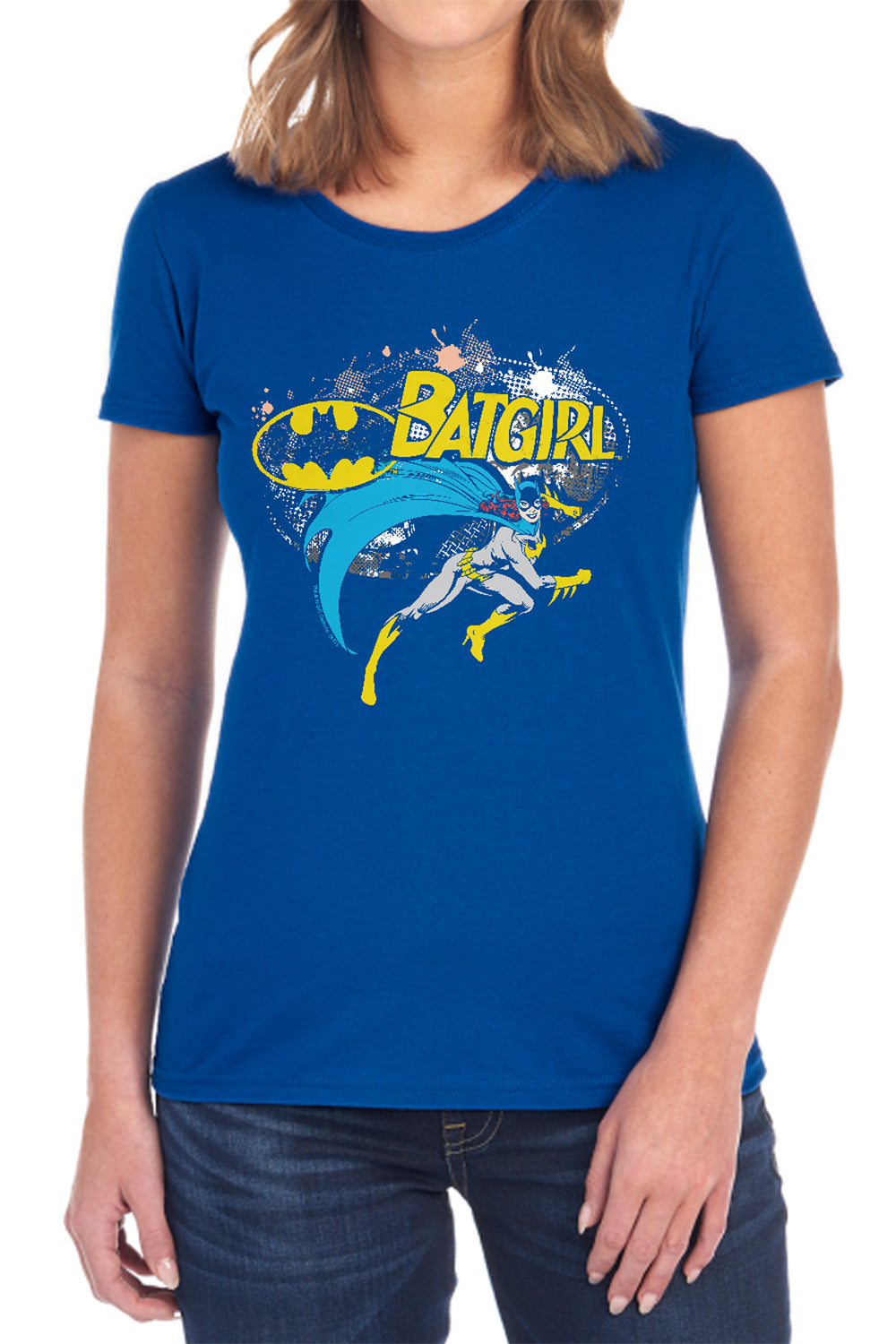 Batman Comics Batgirl Halftone Women's 18/1 Cotton Short-Sleeve T-Shirt