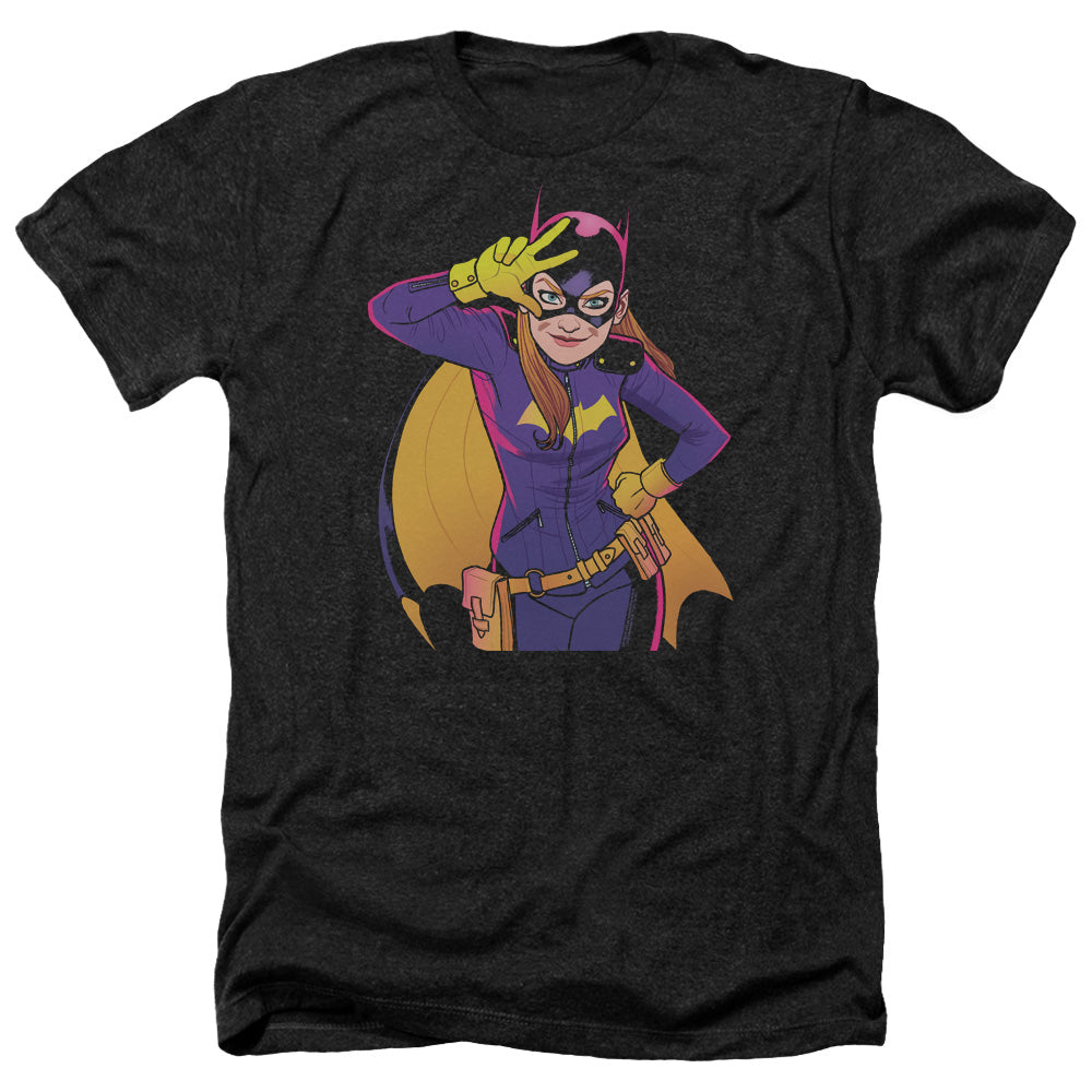 Batman Comics Batgirl Moves Men's 30/1 Heather 60 40 Poly Short-Sleeve T-Shirt
