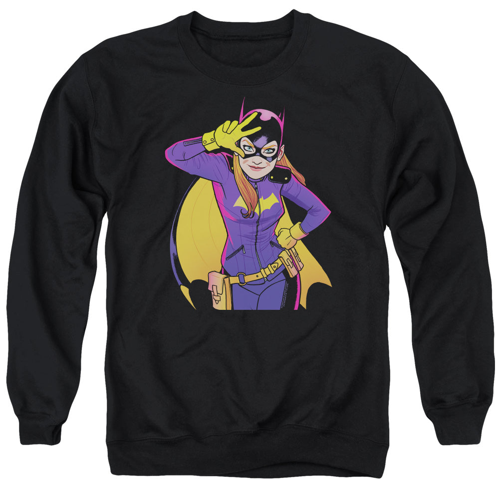 Batman Comics Batgirl Moves Men's Crewneck 50 50 Poly Long-Sleeve T-Shirt