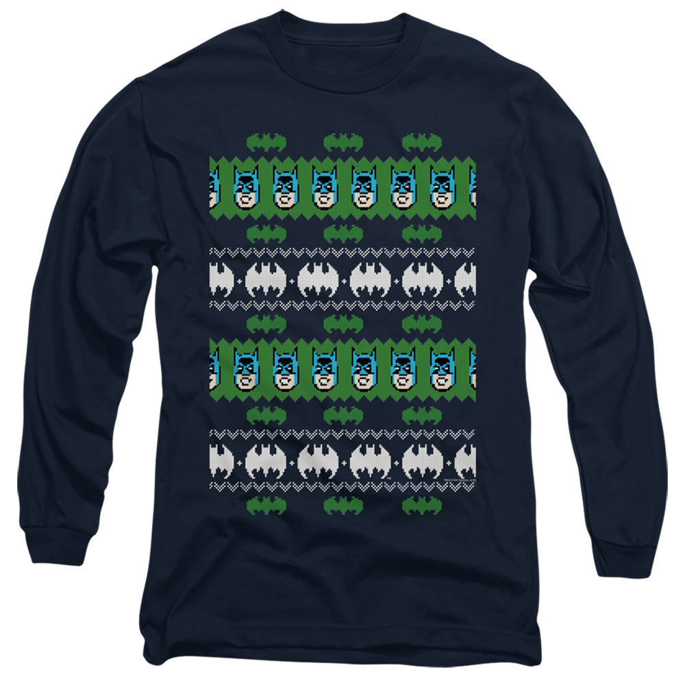 Batman Comics Batman Christmas Sweater Men's 18/1 Cotton Long-Sleeve T-Shirt