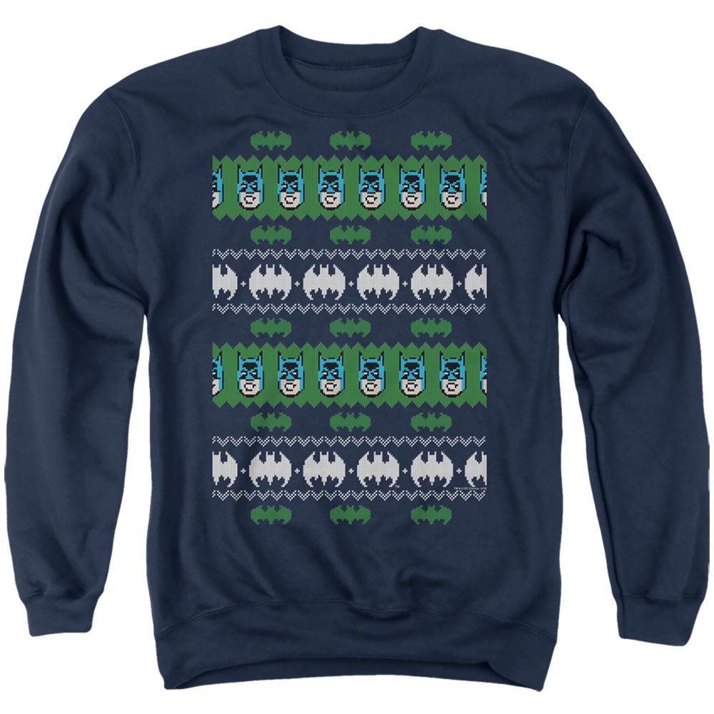 Batman Comics Batman Christmas Sweater Men's Crewneck 50 50 Poly Long-Sleeve T-Shirt