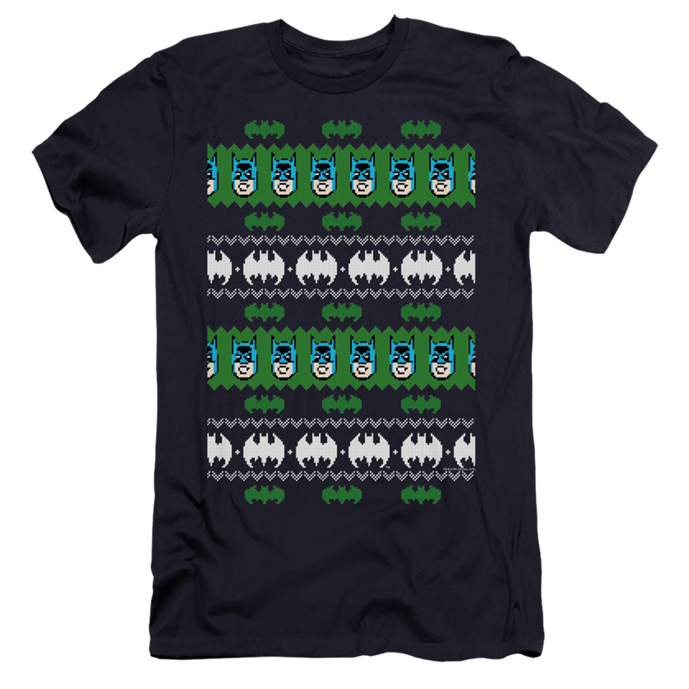 Batman Comics Batman Christmas Sweater Men's Ultra-Soft 30/1 Cotton Slim Short-Sleeve T-Shirt