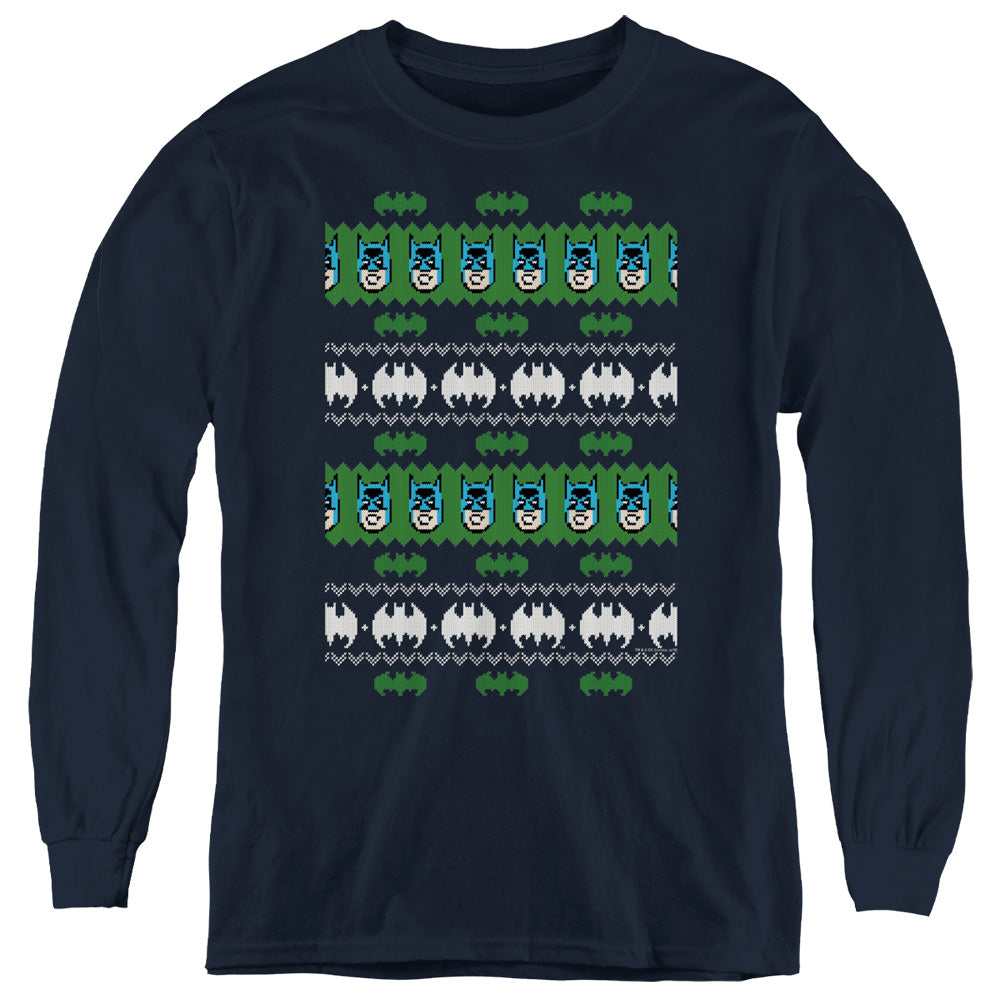 Batman Comics Batman Christmas Sweater Youth Long-Sleeve T-Shirt