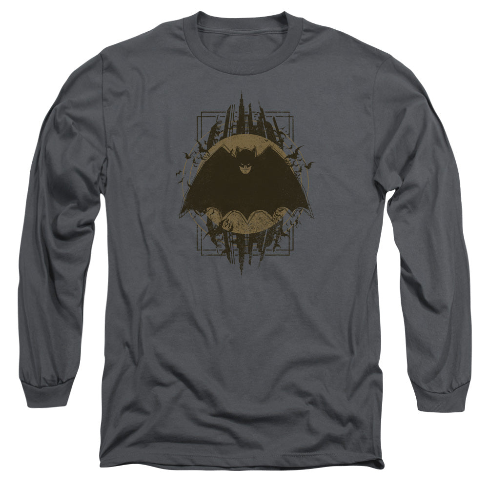 Batman Comics Batman Crest Men's 18/1 Cotton Long-Sleeve T-Shirt