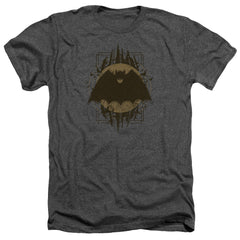 Batman Comics Batman Crest Men's 30/1 Heather 60 40 Poly Short-Sleeve T-Shirt