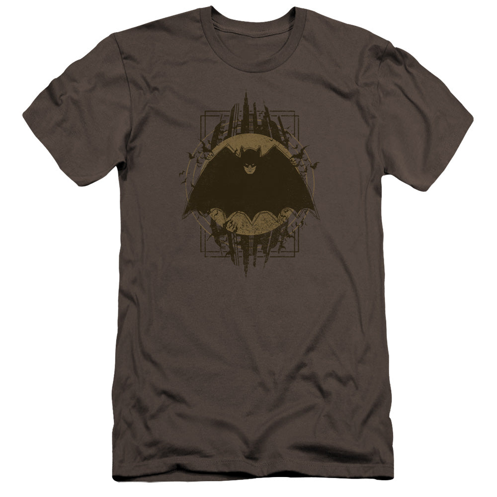 Batman Comics Batman Crest Men's Ultra-Soft 30/1 Cotton Slim Short-Sleeve T-Shirt