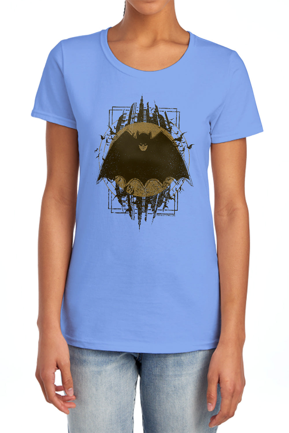 Batman Comics Batman Crest Women's 18/1 Cotton Short-Sleeve T-Shirt