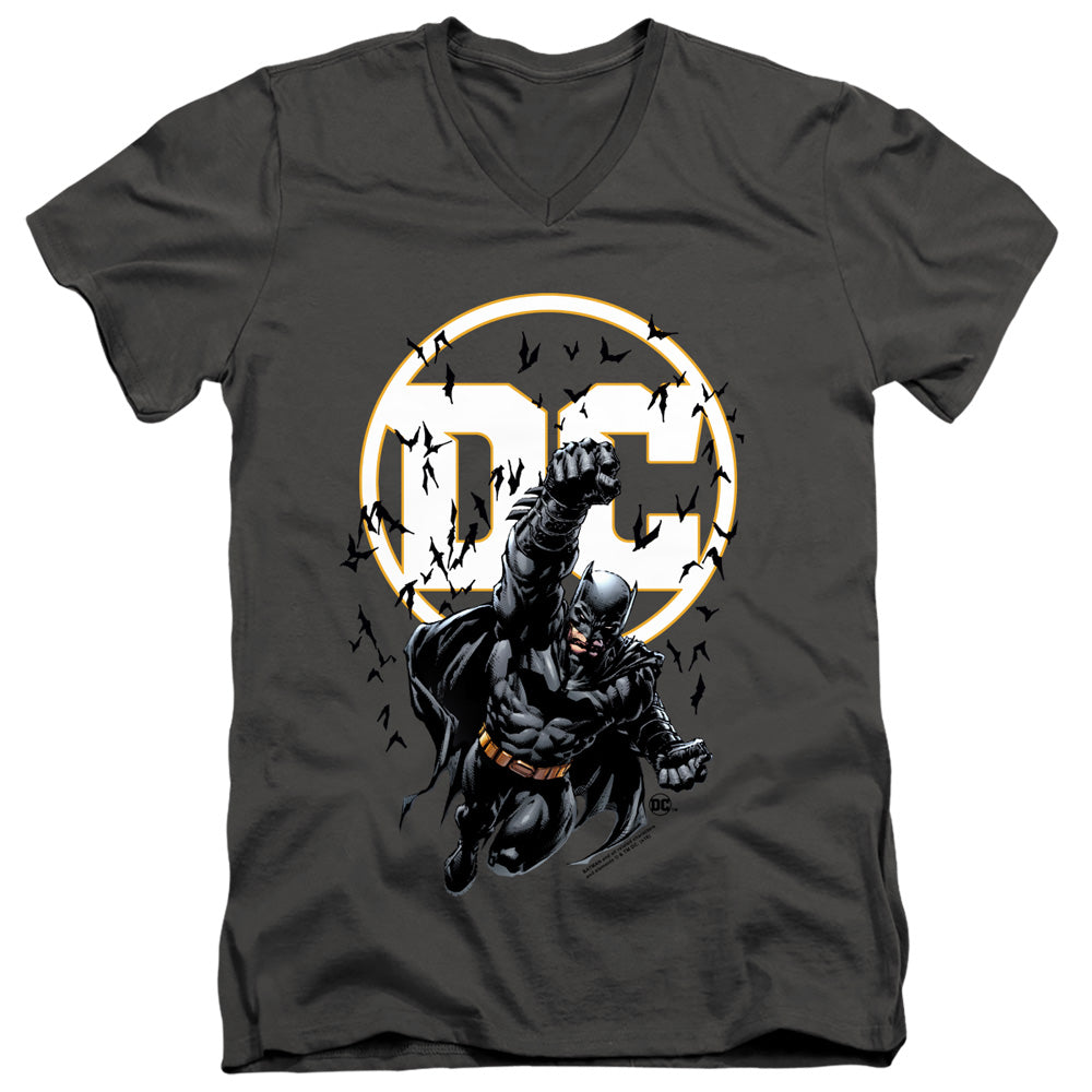Batman Comics Batman Dc Men's 30/1 Cotton Slim V-Neck T-Shirt