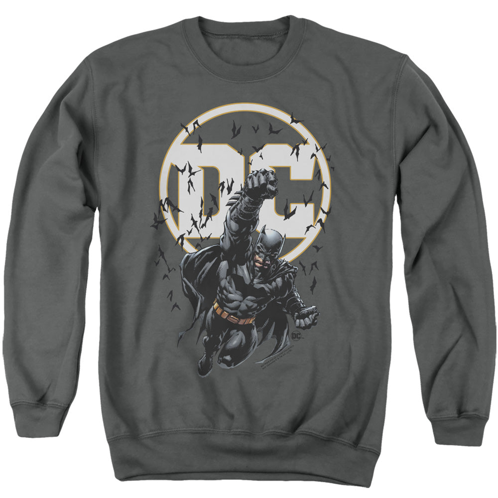 Batman Comics Batman Dc Men's Crewneck 50 50 Poly Long-Sleeve T-Shirt