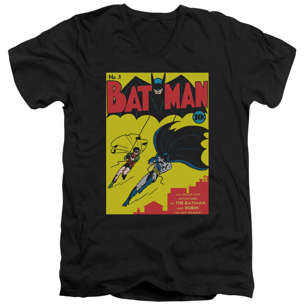 Batman Comics Batman First Men's 30/1 Cotton Slim V-Neck T-Shirt