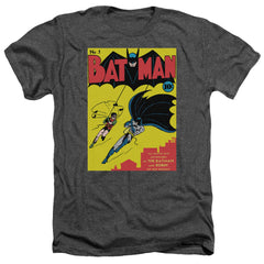Batman Comics Batman First Men's 30/1 Heather 60 40 Poly Short-Sleeve T-Shirt