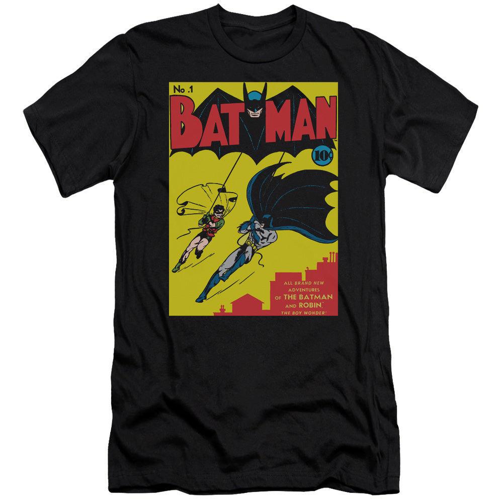 Batman Comics Batman First Men's Ultra-Soft 30/1 Cotton Slim Short-Sleeve T-Shirt