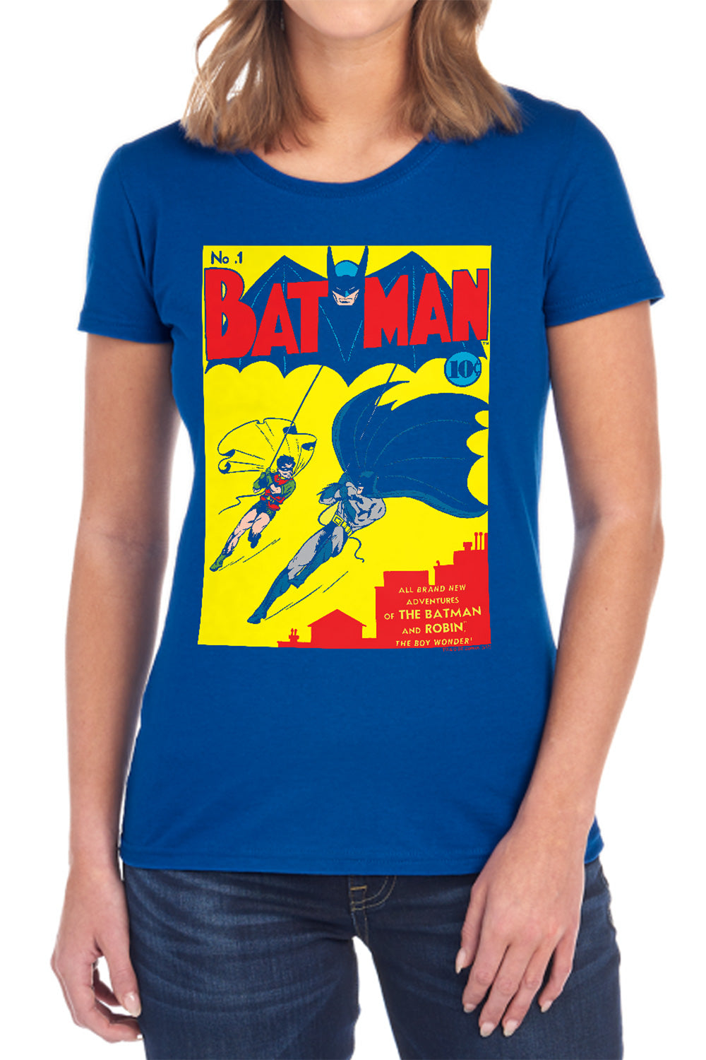 Batman Comics Batman First Women's 18/1 Cotton Short-Sleeve T-Shirt