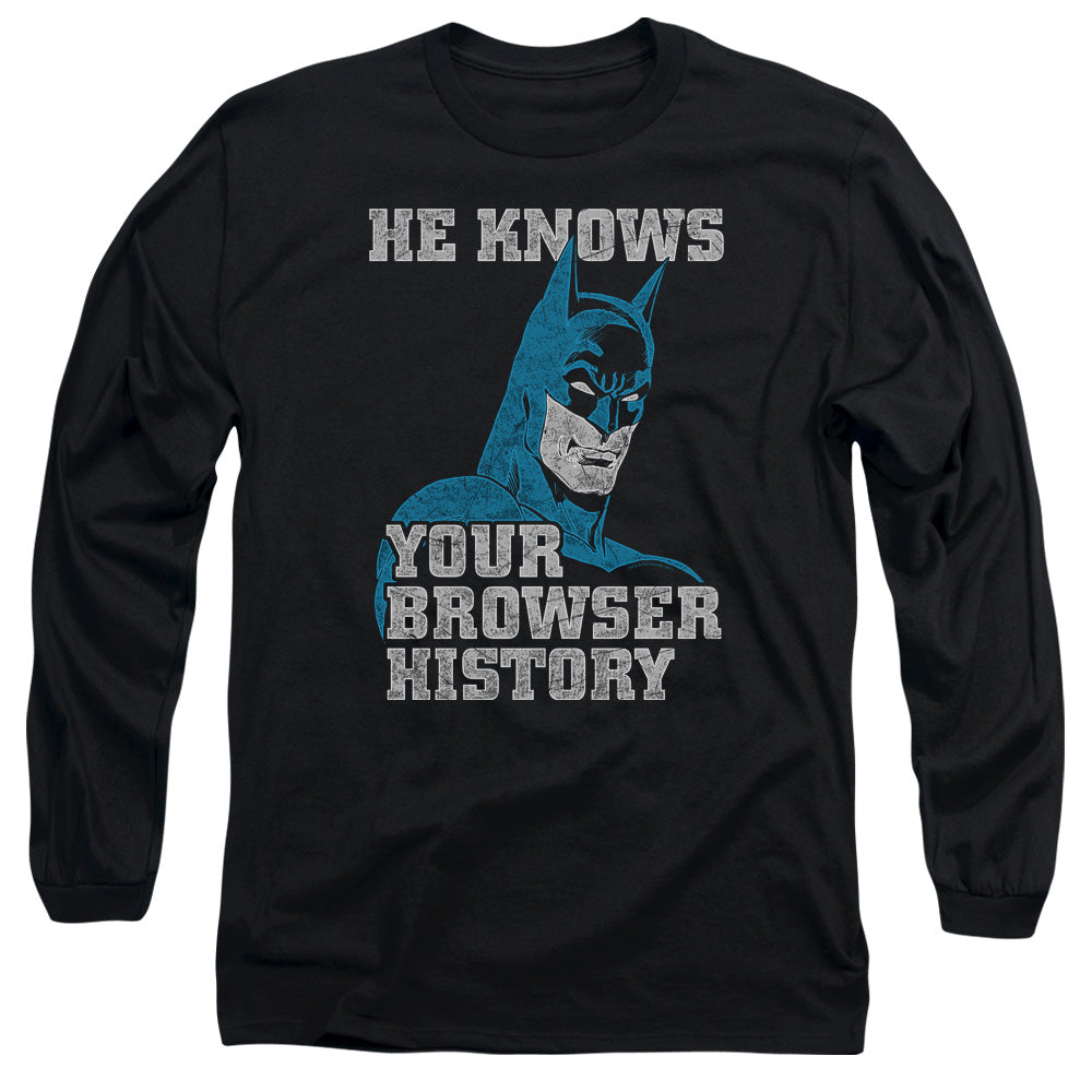 Batman Comics Batman Knows Men's 18/1 Cotton Long-Sleeve T-Shirt