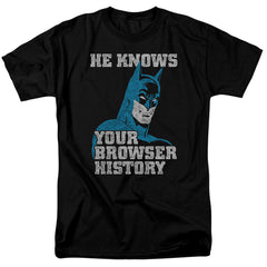 Batman Comics Batman Knows Men's 18/1 Cotton Short-Sleeve T-Shirt