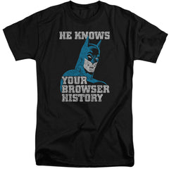Batman Comics Batman Knows Men's 18/1 Tall Cotton Short-Sleeve T-Shirt
