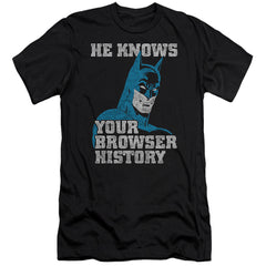 Batman Comics Batman Knows Men's Ultra-Soft 30/1 Cotton Slim Short-Sleeve T-Shirt