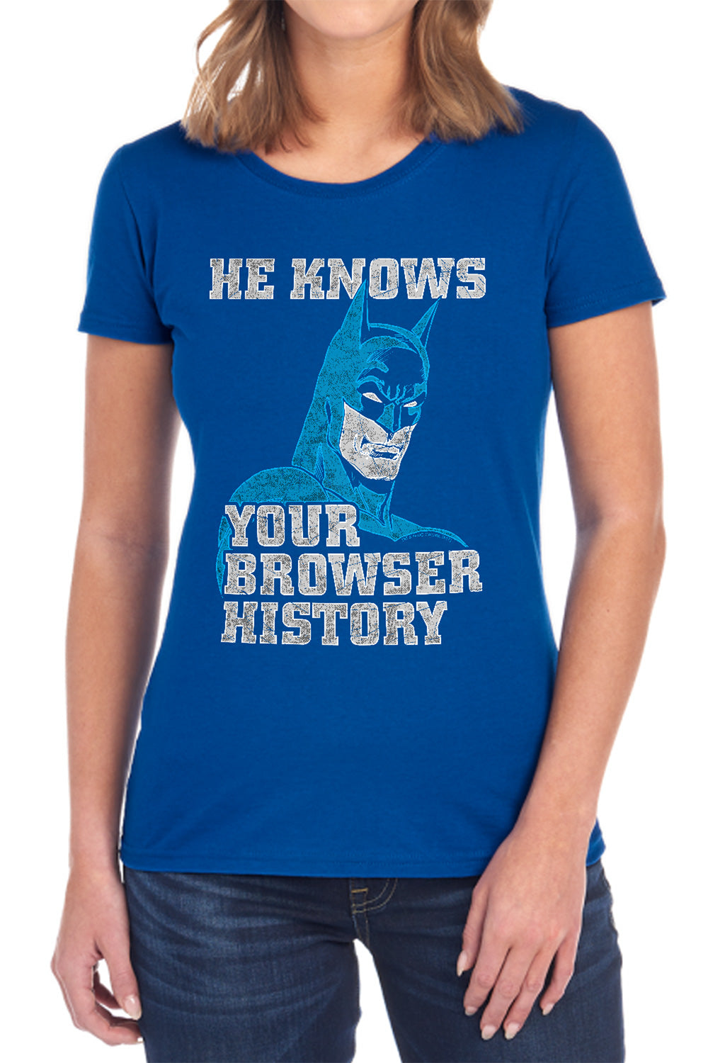 Batman Comics Batman Knows Women's 18/1 Cotton Short-Sleeve T-Shirt