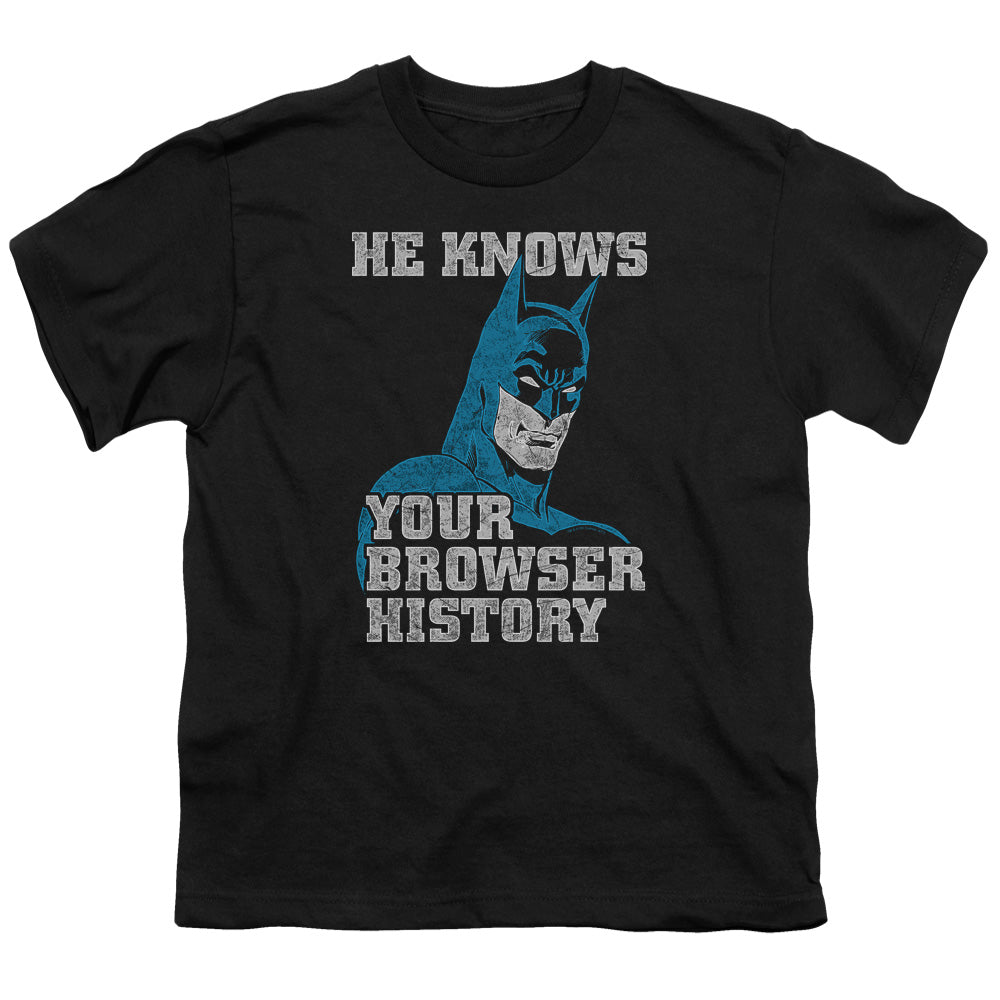 Batman Comics Batman Knows Youth 18/1 100% Cotton Short-Sleeve T-Shirt
