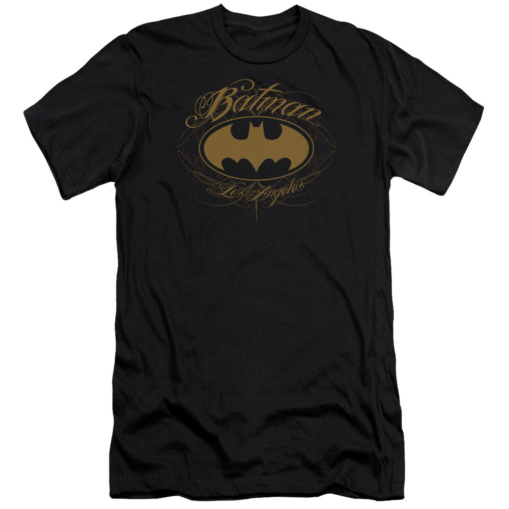 Batman Comics Batman La Men's Ultra-Soft 30/1 Cotton Slim Short-Sleeve T-Shirt