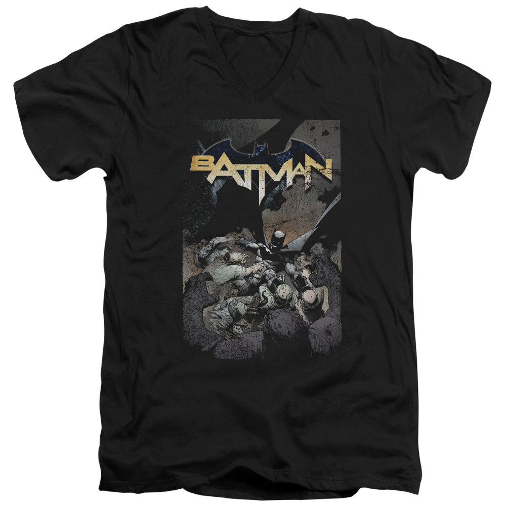 Batman Comics Batman One Men's 30/1 Cotton Slim V-Neck T-Shirt