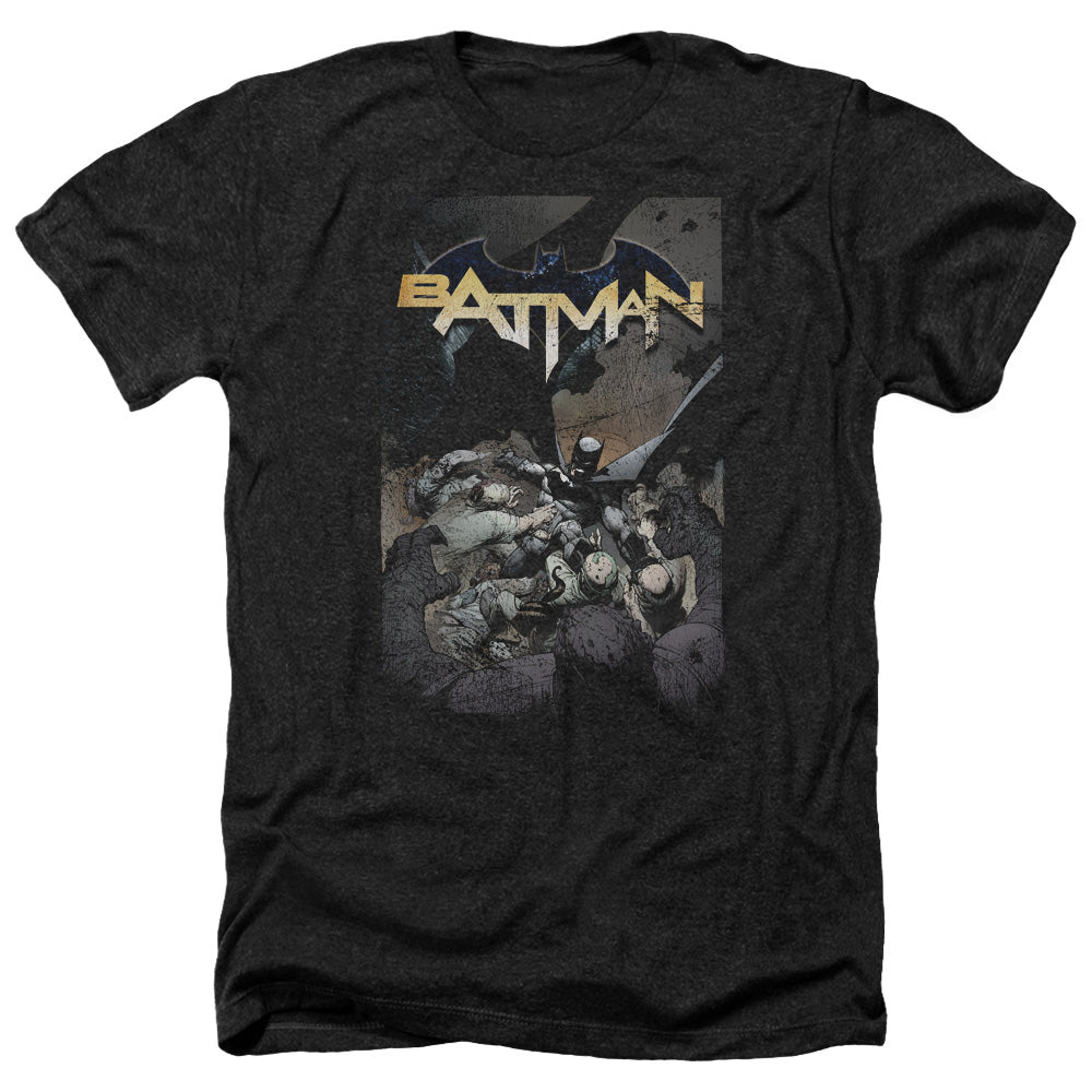 Batman Comics Batman One Men's 30/1 Heather 60 40 Poly Short-Sleeve T-Shirt