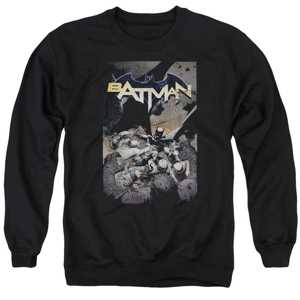Batman Comics Batman One Men's Crewneck 50 50 Poly Long-Sleeve T-Shirt