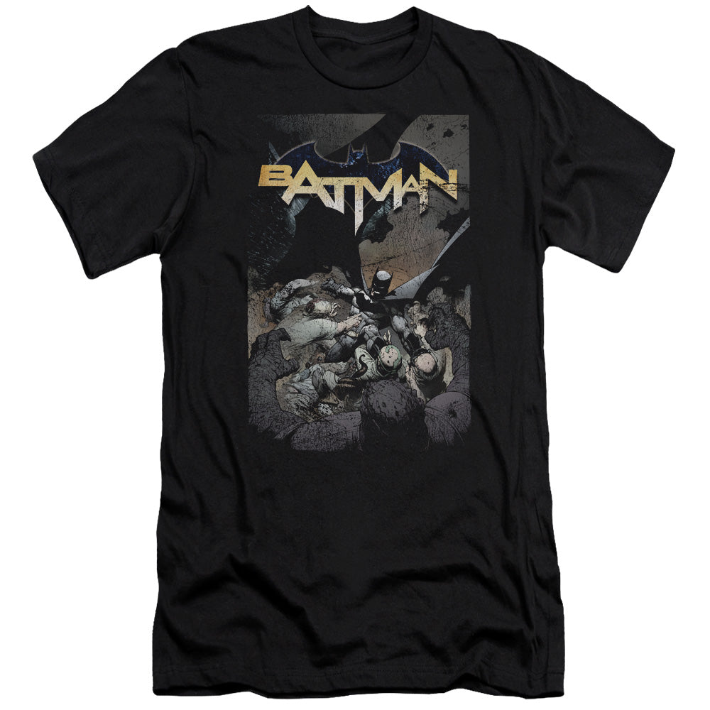 Batman Comics Batman One Men's Ultra-Soft 30/1 Cotton Slim Short-Sleeve T-Shirt