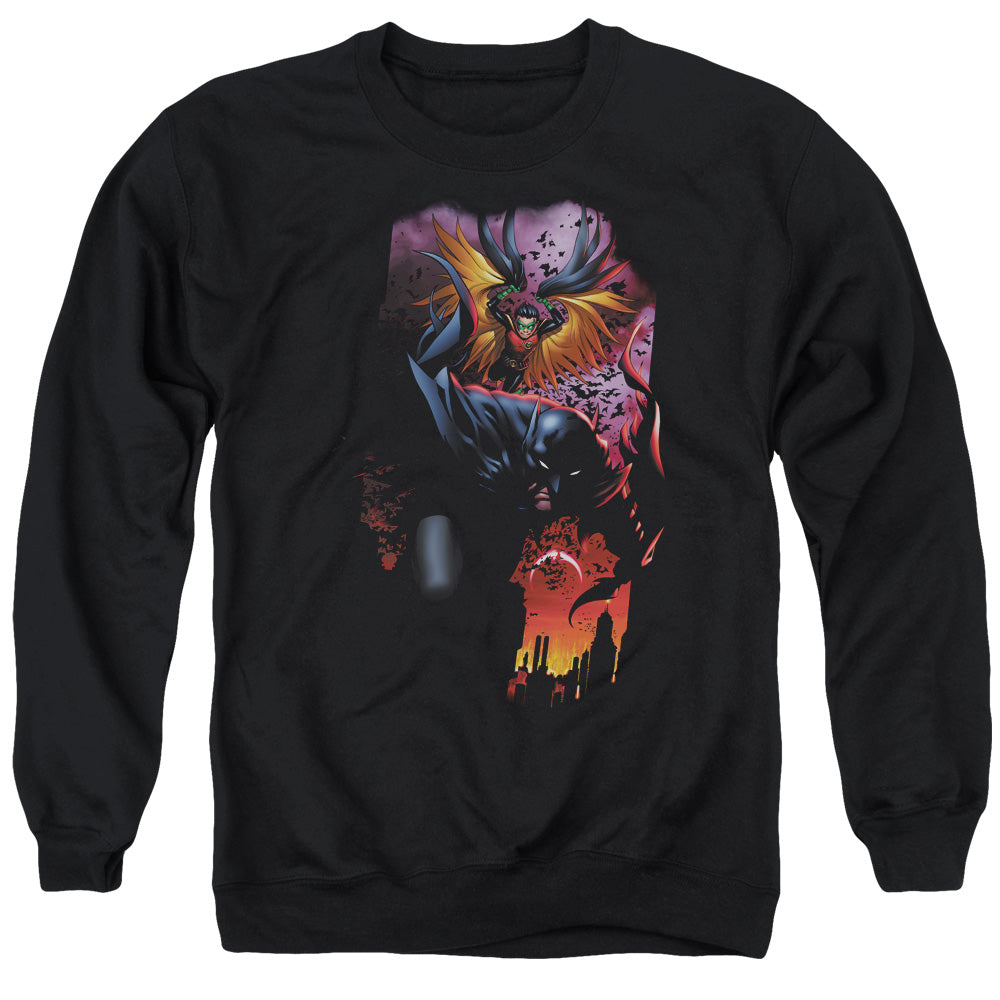 Batman Comics Batman & Robin #1 Men's Crewneck 50 50 Poly Long-Sleeve T-Shirt