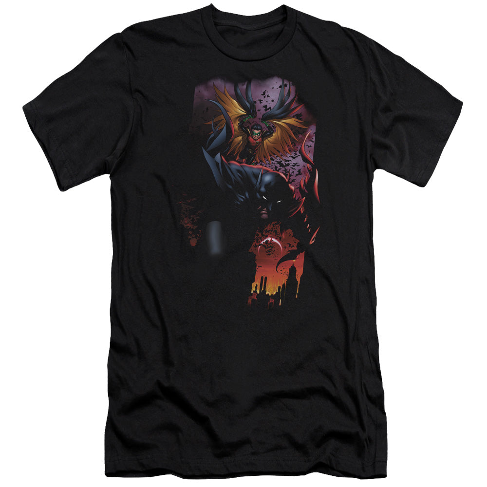 Batman Comics Batman & Robin #1 Men's Ultra-Soft 30/1 Cotton Slim Short-Sleeve T-Shirt
