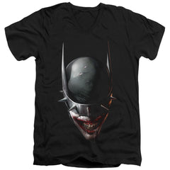 Batman Comics Batman Who Laughs Head Men's 30/1 Cotton Slim V-Neck T-Shirt