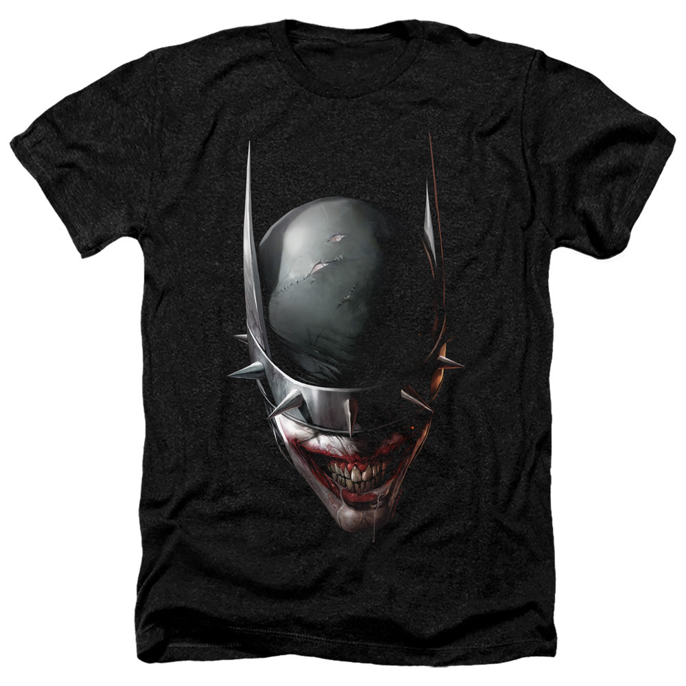 Batman Comics Batman Who Laughs Head Men's 30/1 Heather 60 40 Poly Short-Sleeve T-Shirt