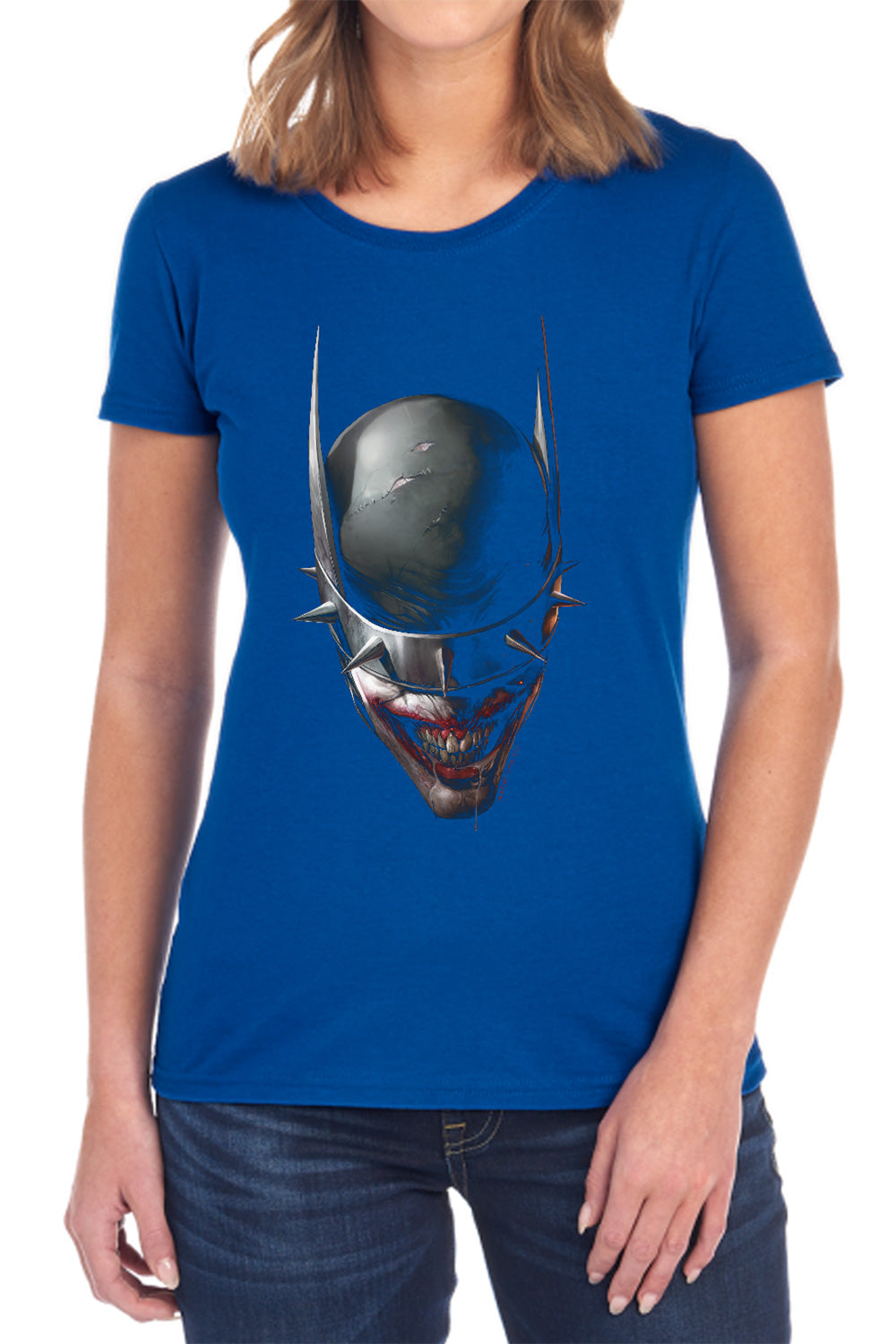 Batman Comics Batman Who Laughs Head Women's 18/1 Cotton Short-Sleeve T-Shirt