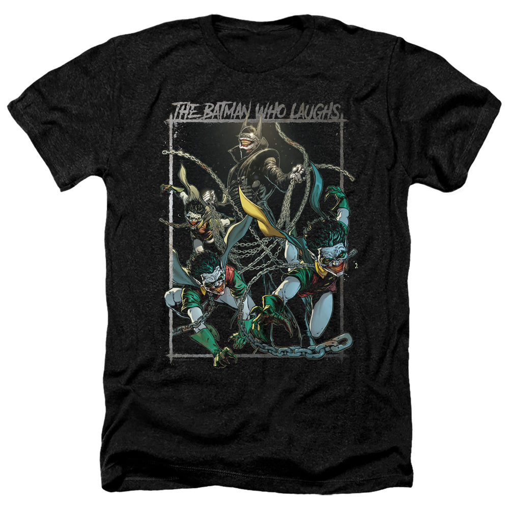 Batman Comics Batman Who Laughs Men's 30/1 Heather 60 40 Poly Short-Sleeve T-Shirt