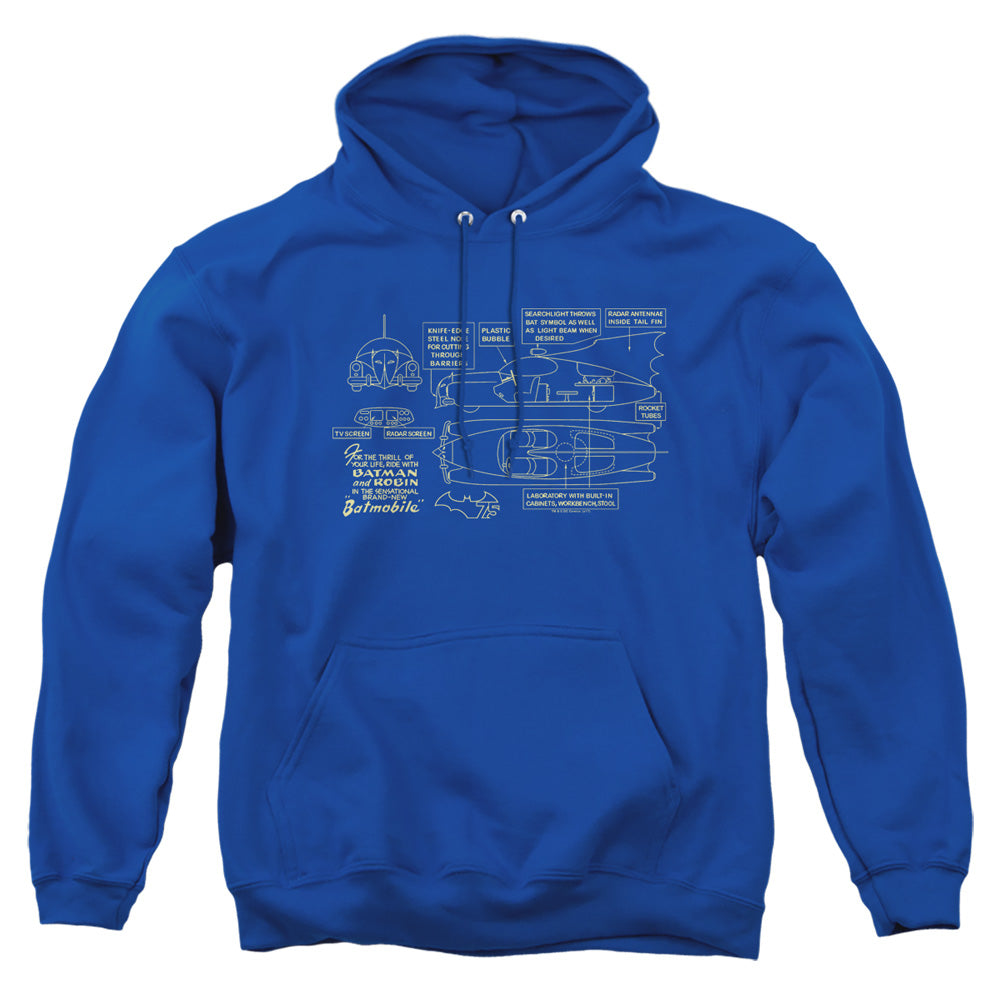 Batman Comics Batmobile Men's Pull-Over 75 25 Poly Hoodie