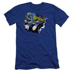 Batman Comics Batmobile Men's Ultra-Soft 30/1 Cotton Slim Short-Sleeve T-Shirt