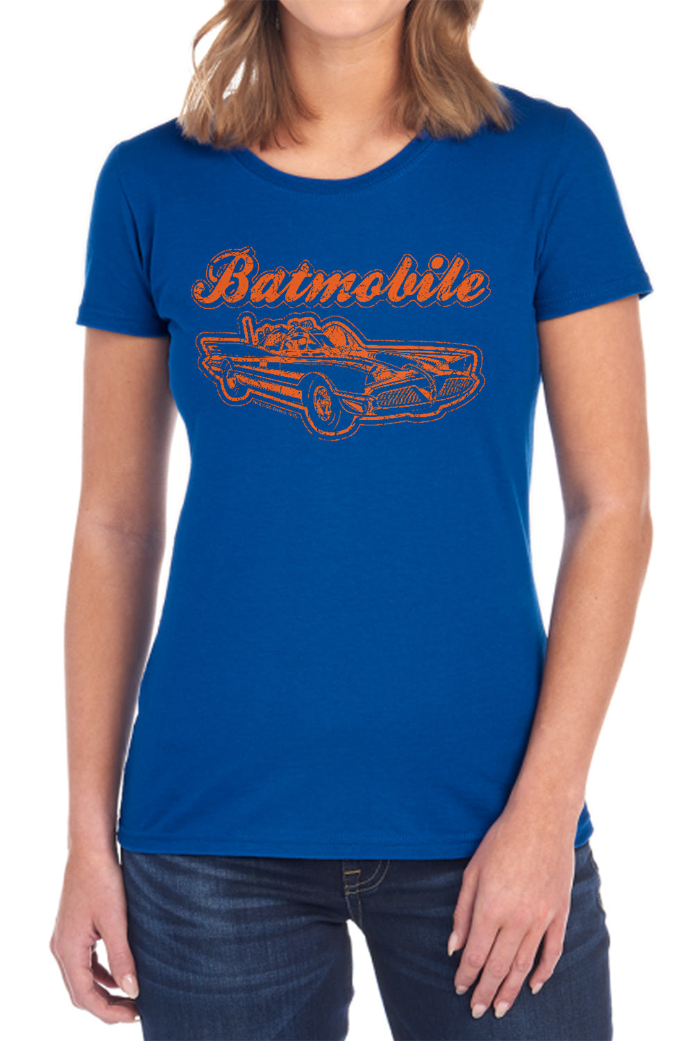 Batman Comics Batmobile Women's 18/1 Cotton Short-Sleeve T-Shirt