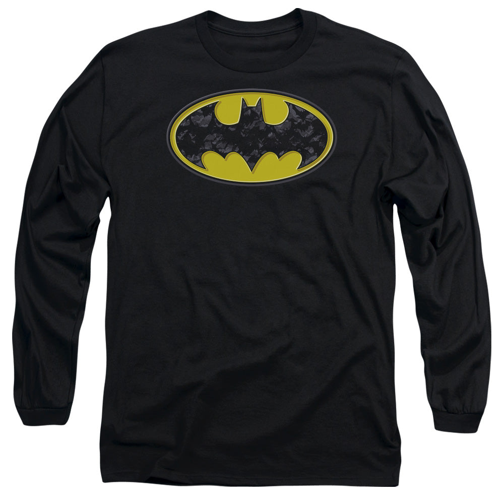 Batman Comics Bats In Logo Men's 18/1 Cotton Long-Sleeve T-Shirt