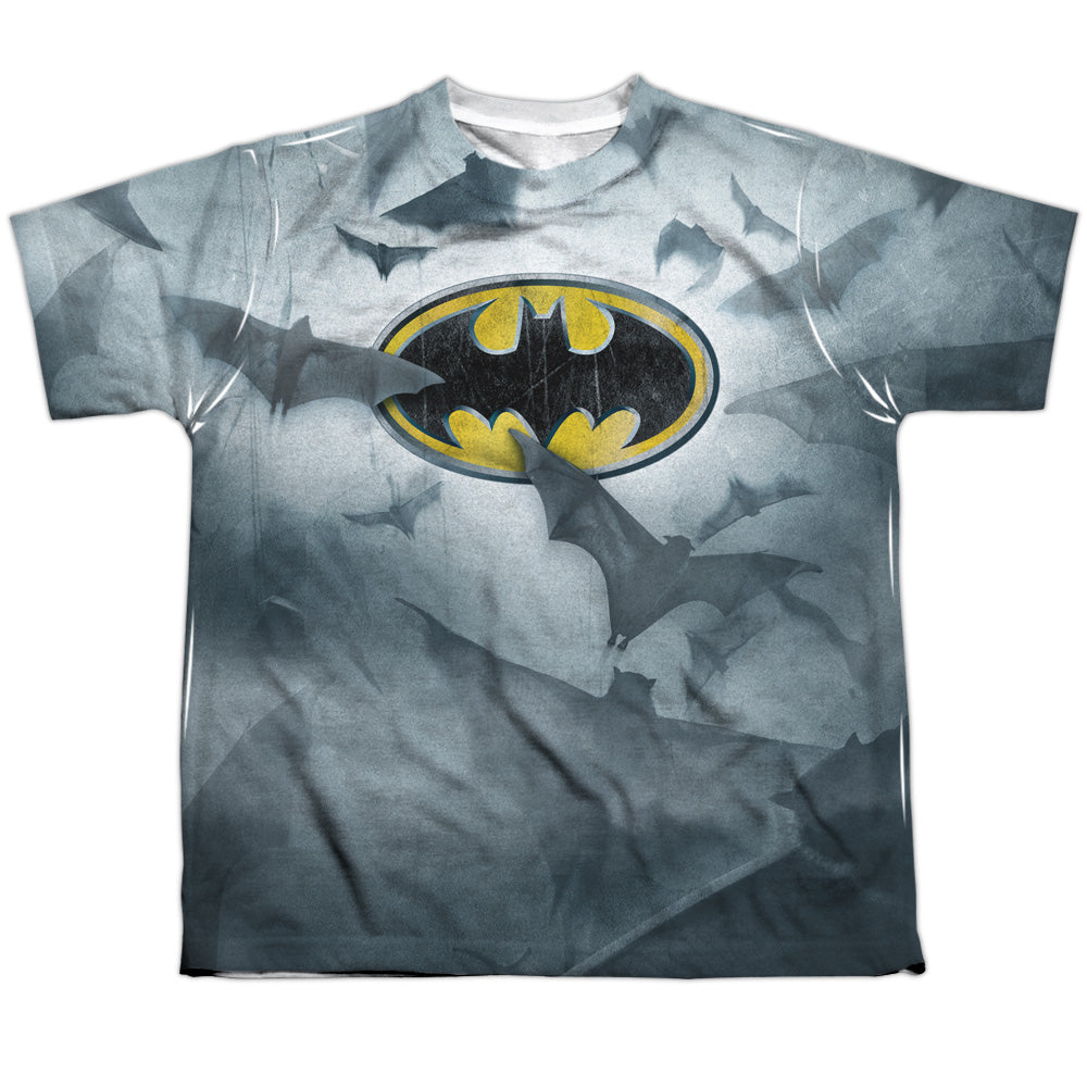 Batman Comics Bats Logo Youth Regular Fit Poly Short-Sleeve T-Shirt