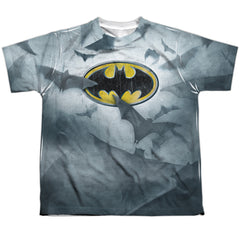 Batman Comics Bats Logo Youth Regular Fit Poly Short-Sleeve T-Shirt