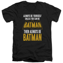 Batman Comics Be Batman Men's 30/1 Cotton Slim V-Neck T-Shirt