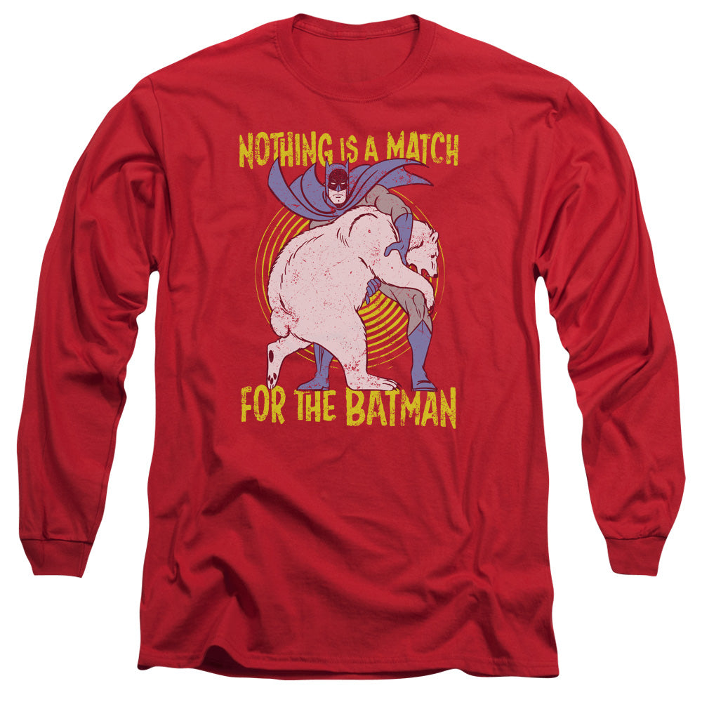 Batman Comics Bear Wrastling Men's 18/1 Cotton Long-Sleeve T-Shirt