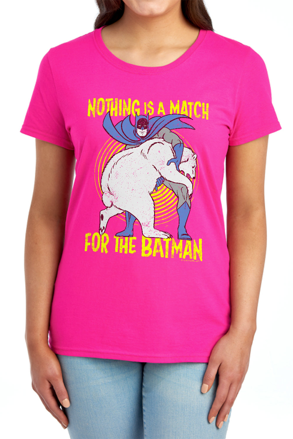 Batman Comics Bear Wrastling Women's 18/1 Cotton Short-Sleeve T-Shirt