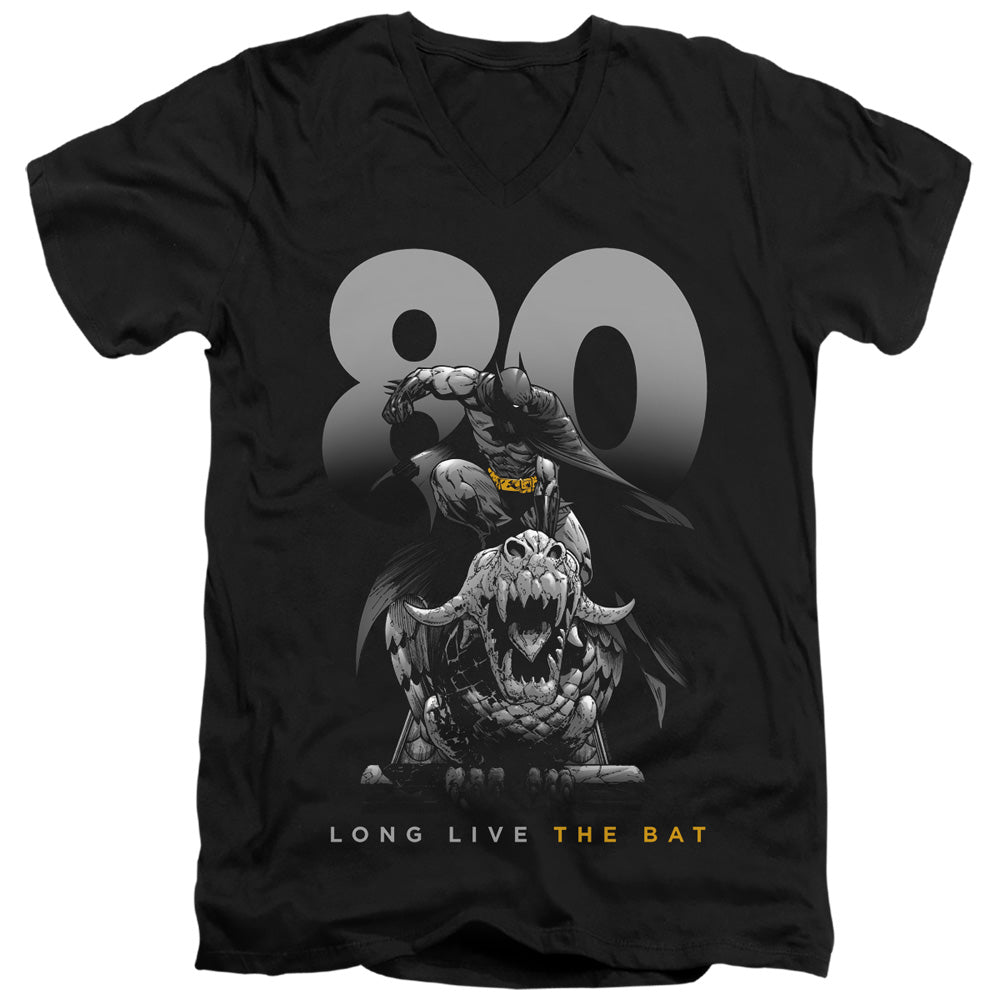Batman Comics Big 80 Men's 30/1 Cotton Slim V-Neck T-Shirt