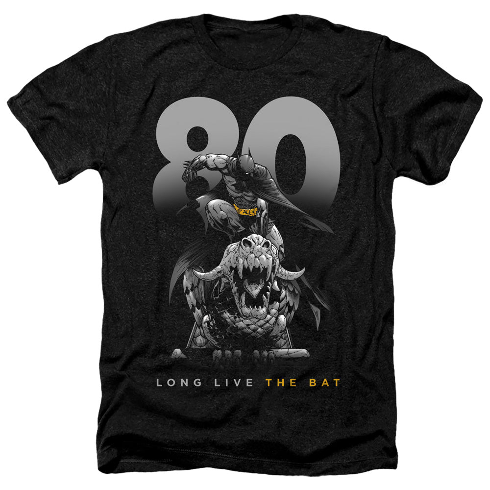 Batman Comics Big 80 Men's 30/1 Heather 60 40 Poly Short-Sleeve T-Shirt