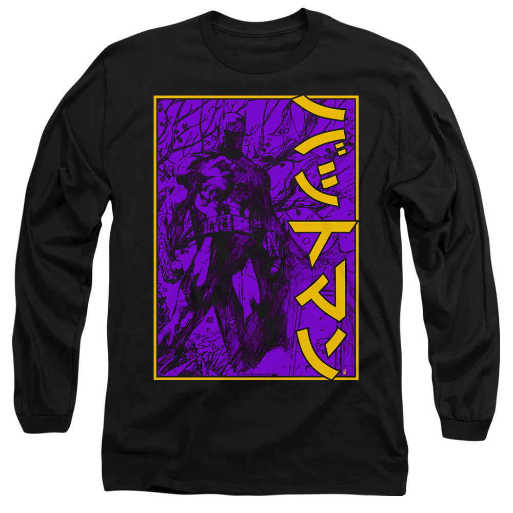 Batman Comics Big Framed Kanji Men's 18/1 Cotton Long-Sleeve T-Shirt