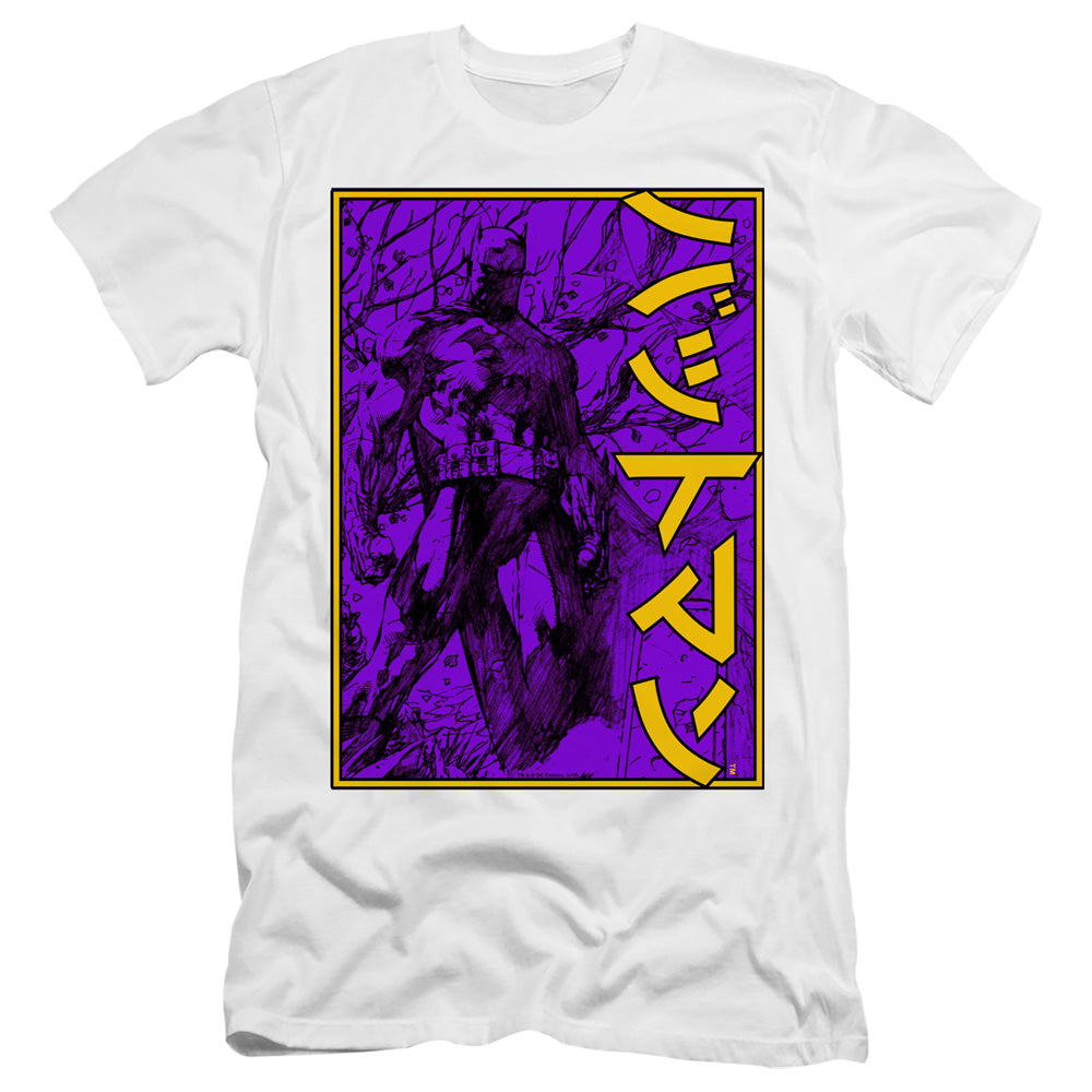 Batman Comics Big Framed Kanji Men's Ultra-Soft 30/1 Cotton Slim Short-Sleeve T-Shirt
