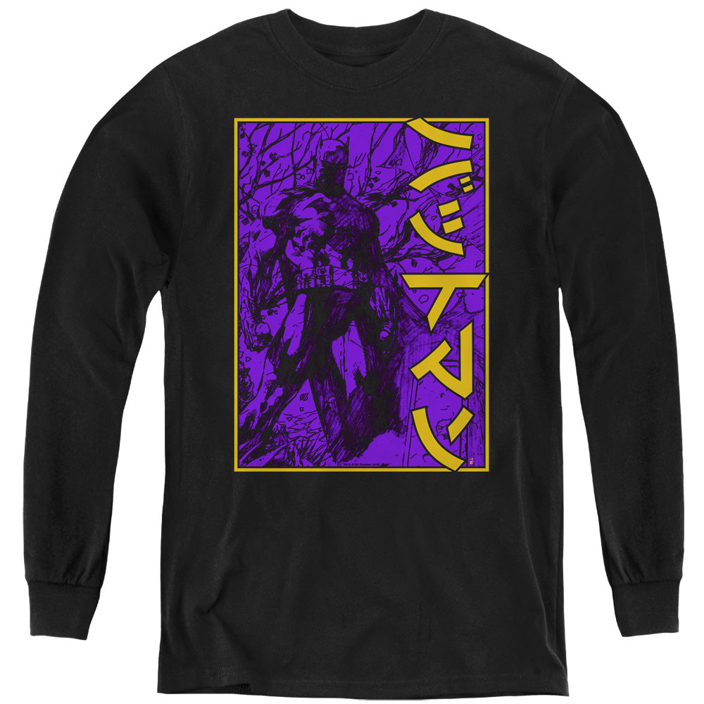 Batman Comics Big Framed Kanji Youth Long-Sleeve T-Shirt